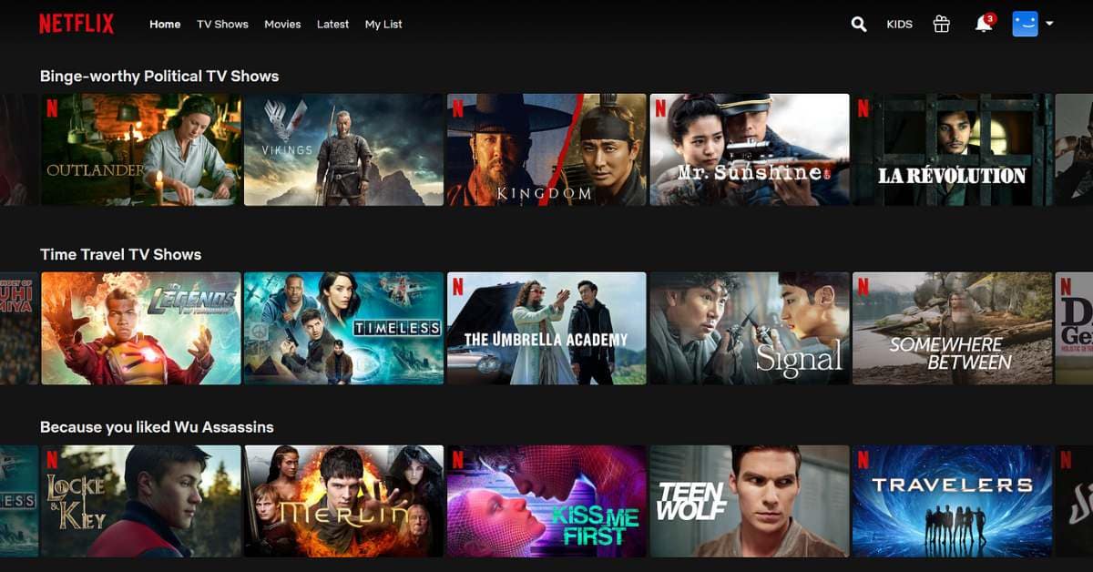 Example of Netflix algorithm
