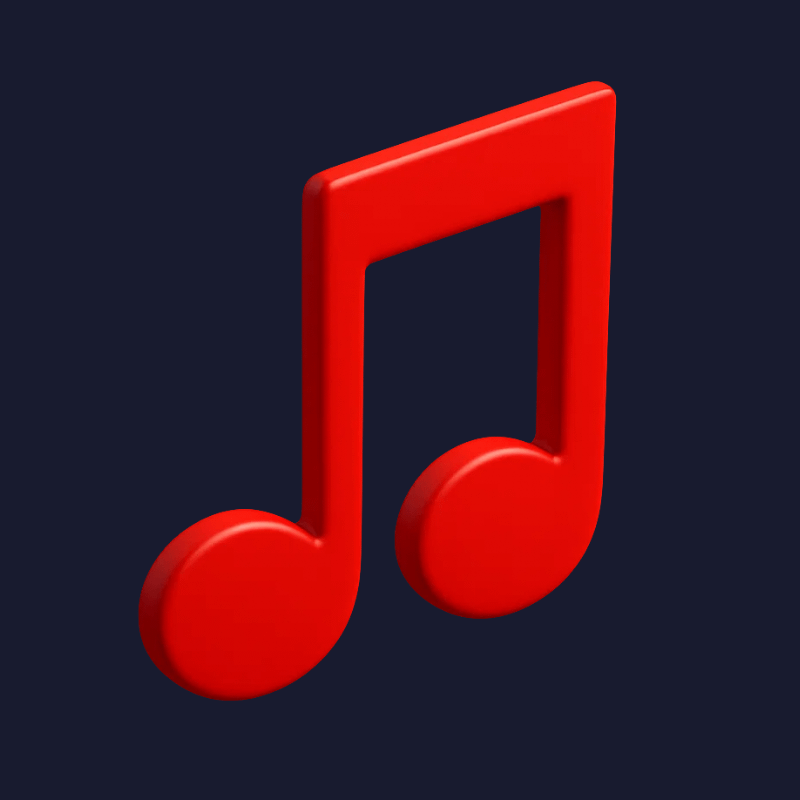 3D red music note icon representing the Absa x Cars.co.za automotive marketing campaign